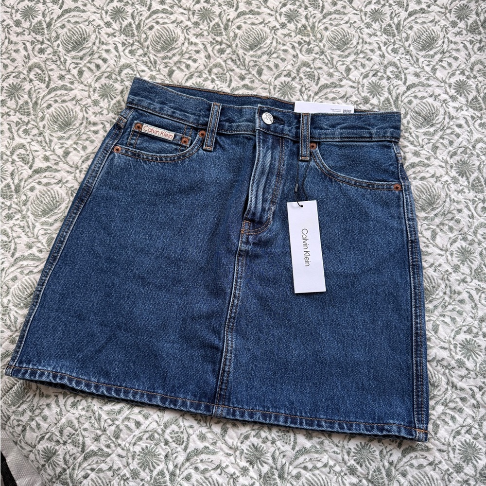 Brand New Calvin Klein Jean Miniskirt